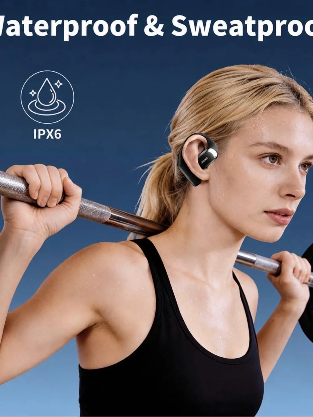 OVO Black Over-Ear Wireless Sport Headset with Charging Case NIB